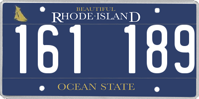 RI license plate 161189