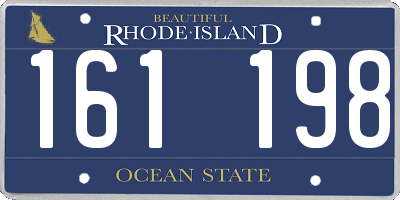 RI license plate 161198