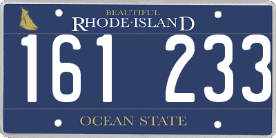 RI license plate 161233