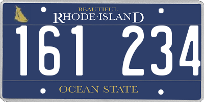 RI license plate 161234
