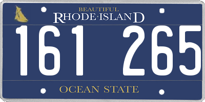 RI license plate 161265