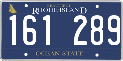 RI license plate 161289