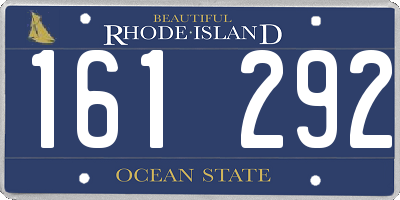 RI license plate 161292
