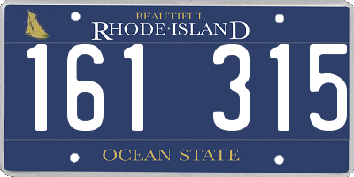 RI license plate 161315