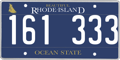 RI license plate 161333