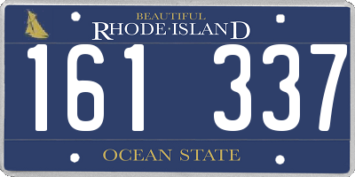 RI license plate 161337