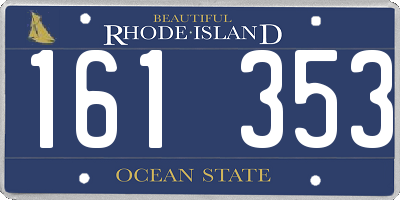 RI license plate 161353