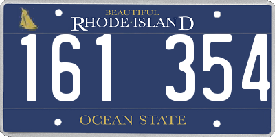 RI license plate 161354