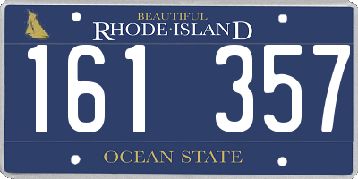 RI license plate 161357
