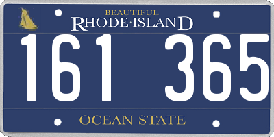 RI license plate 161365