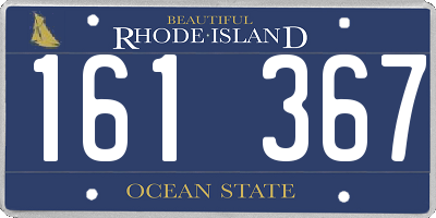 RI license plate 161367
