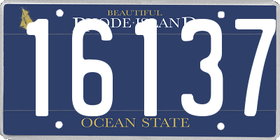 RI license plate 16137