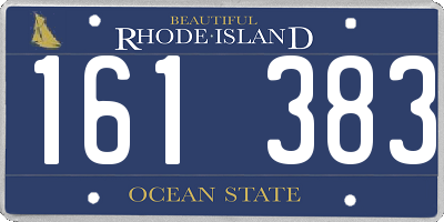 RI license plate 161383