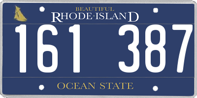 RI license plate 161387