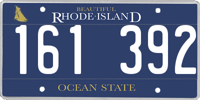RI license plate 161392