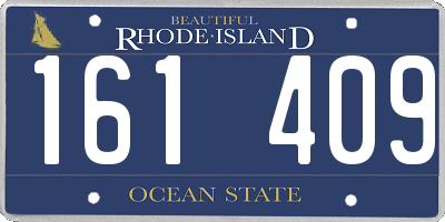 RI license plate 161409