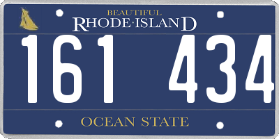 RI license plate 161434