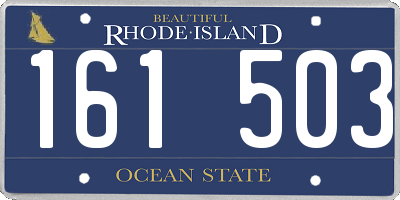 RI license plate 161503