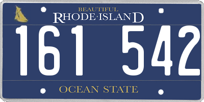 RI license plate 161542