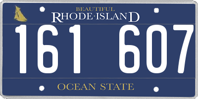 RI license plate 161607