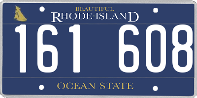 RI license plate 161608