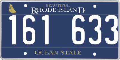 RI license plate 161633