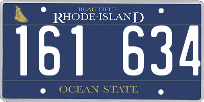 RI license plate 161634