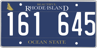 RI license plate 161645