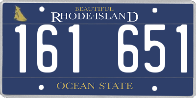 RI license plate 161651