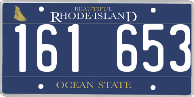 RI license plate 161653