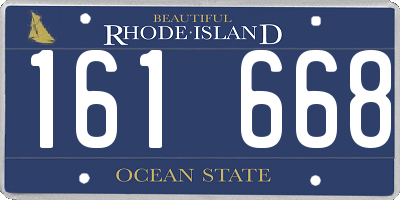 RI license plate 161668