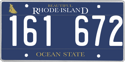 RI license plate 161672