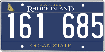 RI license plate 161685