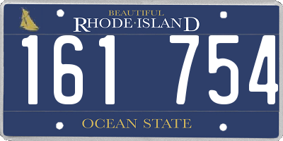 RI license plate 161754