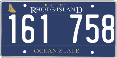 RI license plate 161758