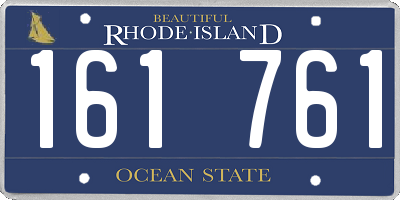 RI license plate 161761