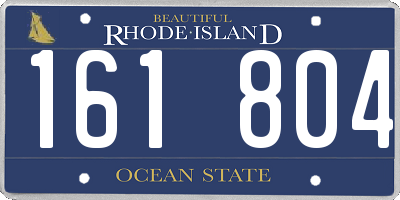 RI license plate 161804