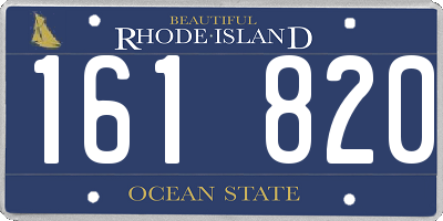 RI license plate 161820