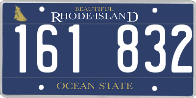 RI license plate 161832