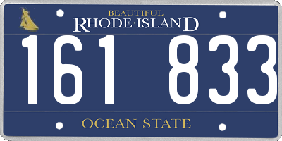 RI license plate 161833