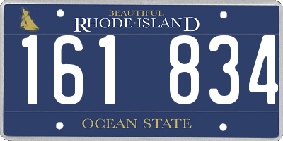 RI license plate 161834