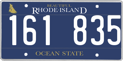 RI license plate 161835