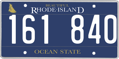 RI license plate 161840