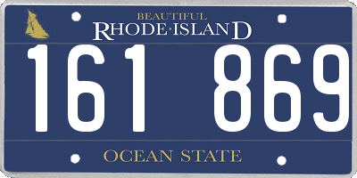 RI license plate 161869
