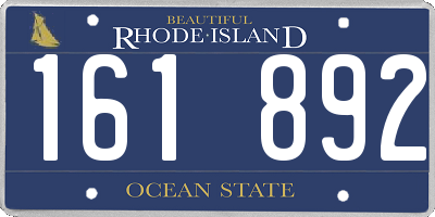 RI license plate 161892