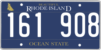 RI license plate 161908