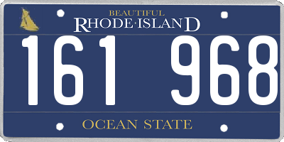 RI license plate 161968