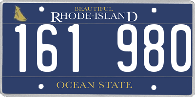 RI license plate 161980