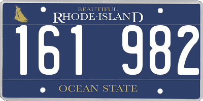 RI license plate 161982