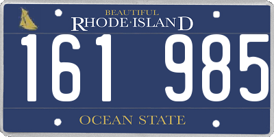 RI license plate 161985